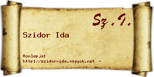 Szidor Ida névjegykártya