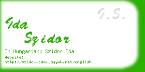 ida szidor business card